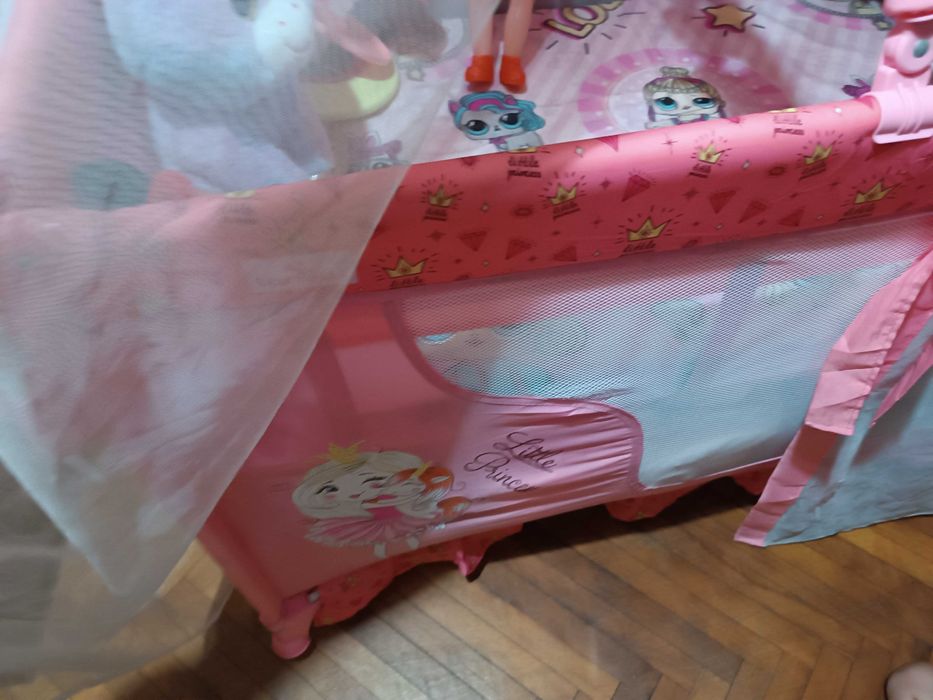 Детска кошара Lorelli Magic Sleep - Princess, розова