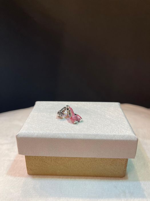 Charm Pandora balerini roz argint 925