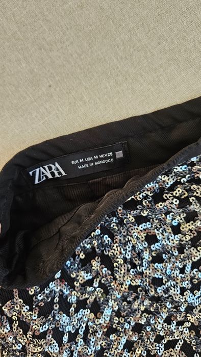 ZARA панталон с висока талия и пайети, М размер