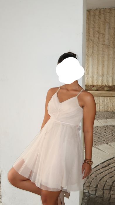 Бежава рокля тюл