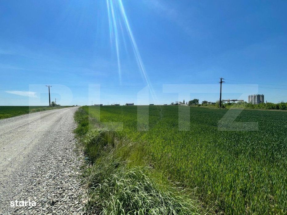 Teren intravilan 25.000 mp, front 300 mp , zona industriala Qfort