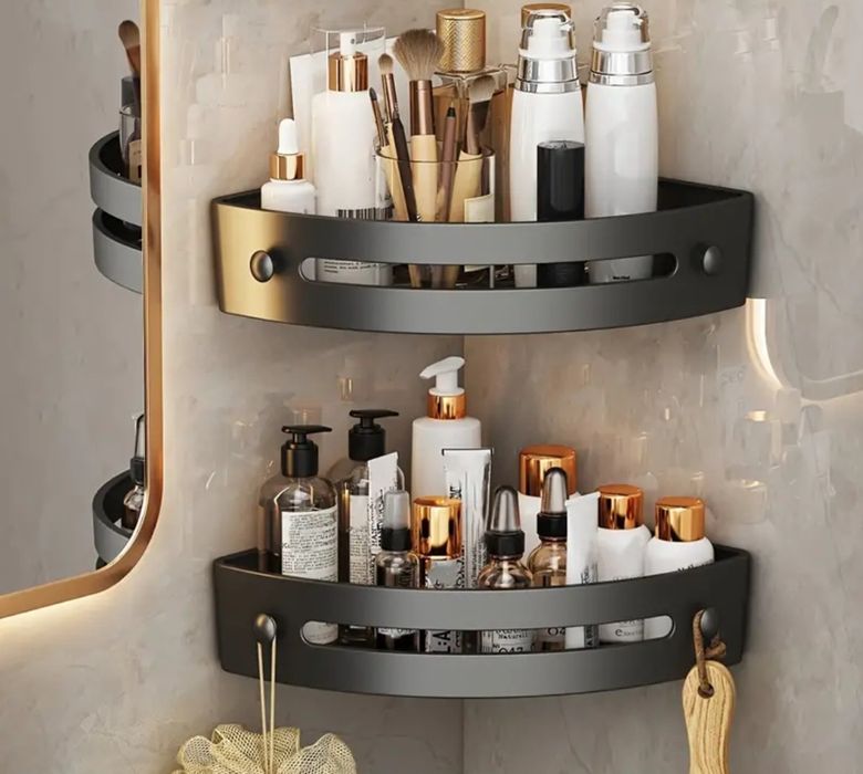 2 Бр. Допълнителни  Стелажи За Съхранение На Тоалетни, Ъглови Стелажи