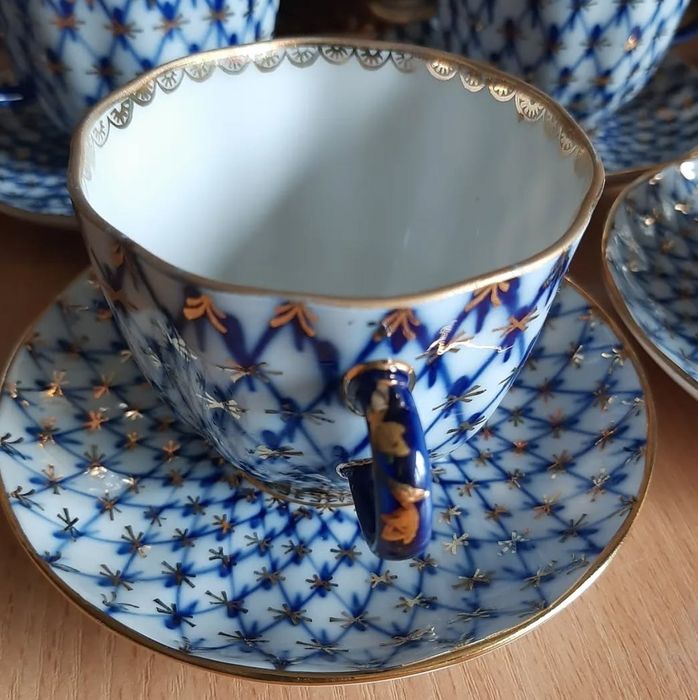 Сервиз кобальтовая сетка ЛФЗ