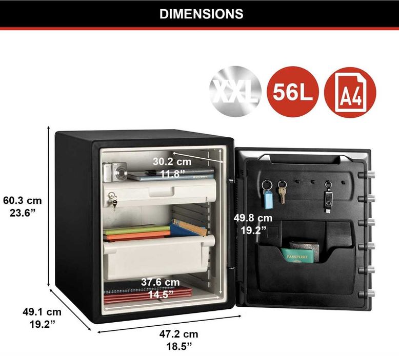 Сейф MasterLock LFW205FYC, Пожарен сертификат, Удароустойчив