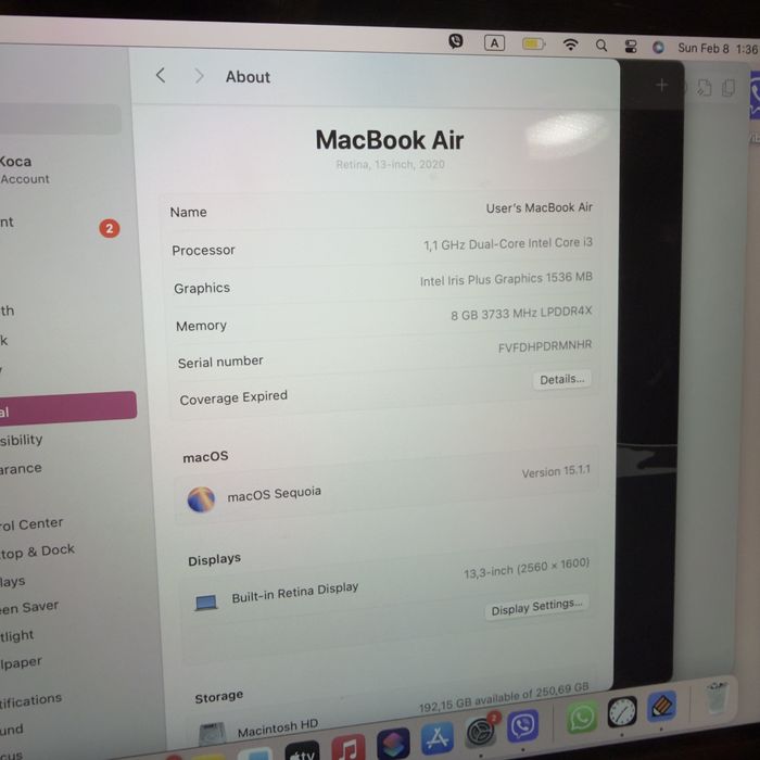 Macbook air 2020 Retina display