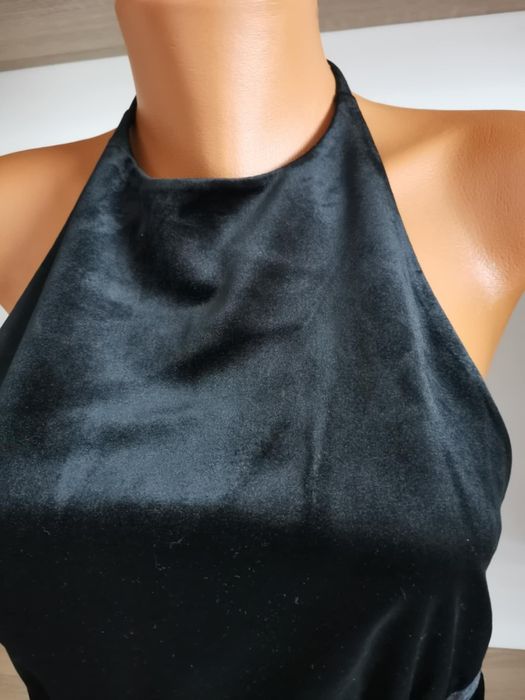 Top negru catifelat Zara nou cu eticheta mărime S