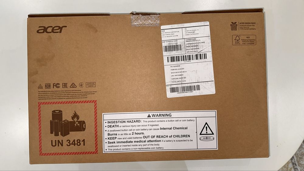 Продам новый Acer Aspire Go 15 (из США)