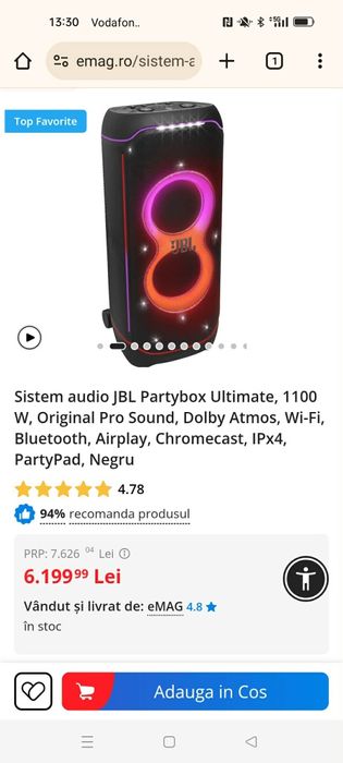Sistem audio JBL Partybox Ultimate