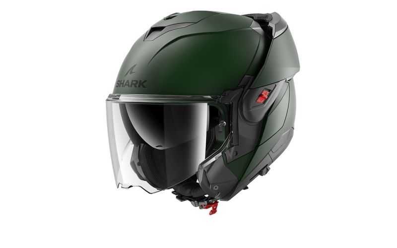 Модуларна Отваряема мото каска за мотор SHARK OXO МАТТ GREEN