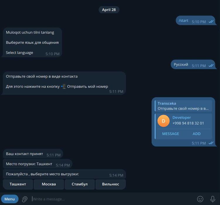 Telegram bot yaratish xizmati