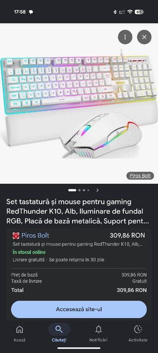 Okazie ‼️ Kit Wireless tastatura White RGB ‼️