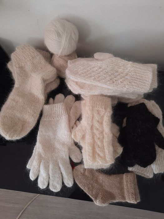 Носки варежки  из собачьей шерсти