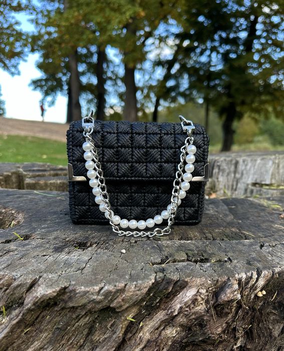 Geantă croșetată handmade „Perla”