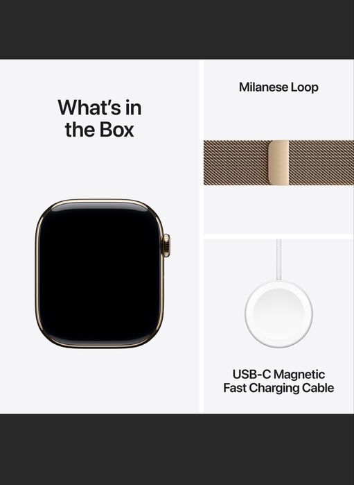 Apple Watch 10, GPS + Cellular, Gold Titanium Milanese Loop, 46 mm