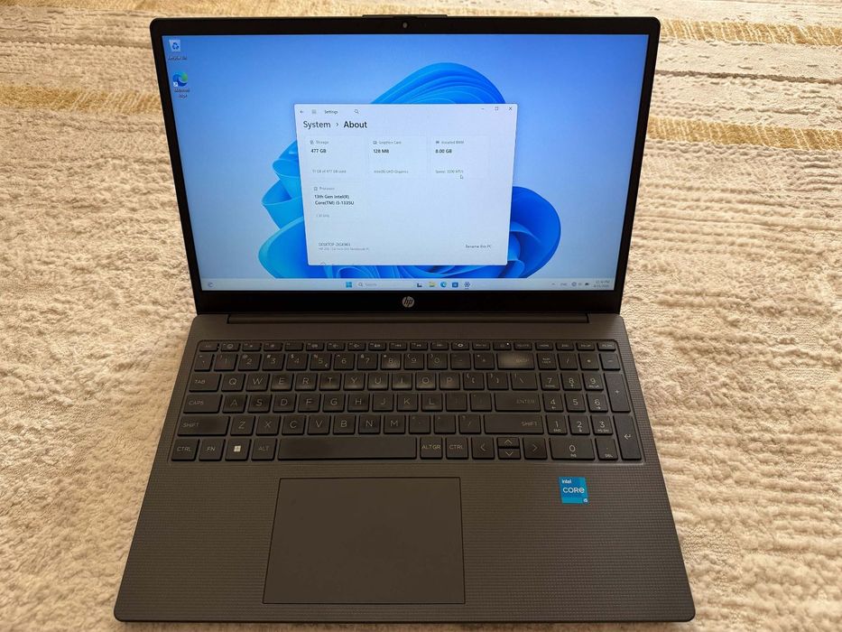 Laptop HP 250 G10, Intel Core i5-1335U pana la 4.6GHz, 15.6" Full HD, 8GB, SSD 512GB, Intel UHD Graphics, Windows 11 Pro, gri