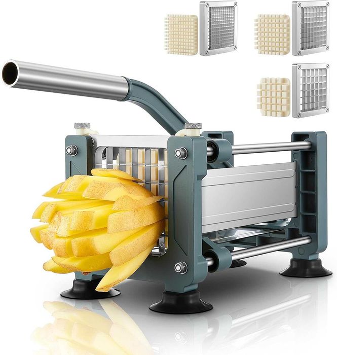 REDUS de la 390 RON, Taietor Profesional de cartofi pai si legume, 3 lame dimensiuni 6 , 9 si 12 mm, constructie solida inox