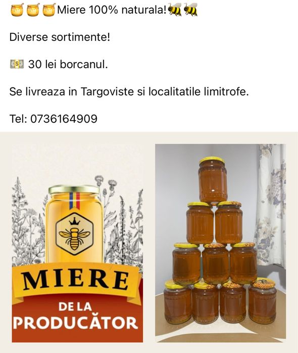 Miere naturala direct de la producator