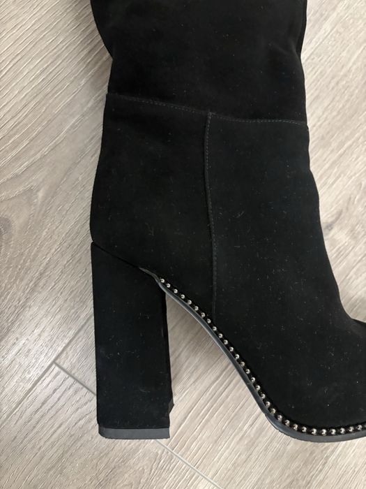 Сапоги зимние замшевые