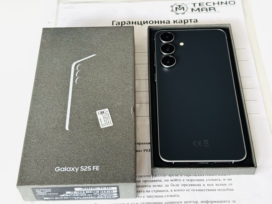 НОВ! Samsung S25 FE 128GB Jetblack Гаранция 2 години