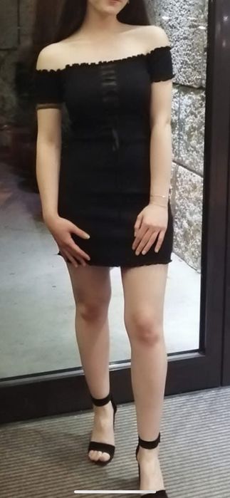 Еластична черна рокля S/M