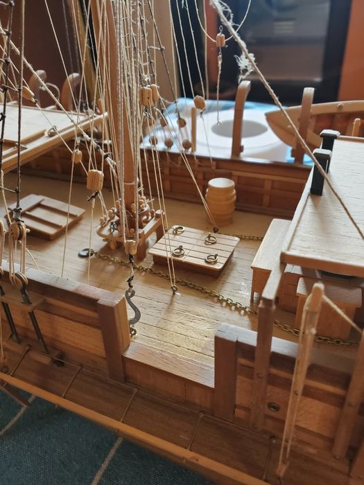 Дървен кораб 70см