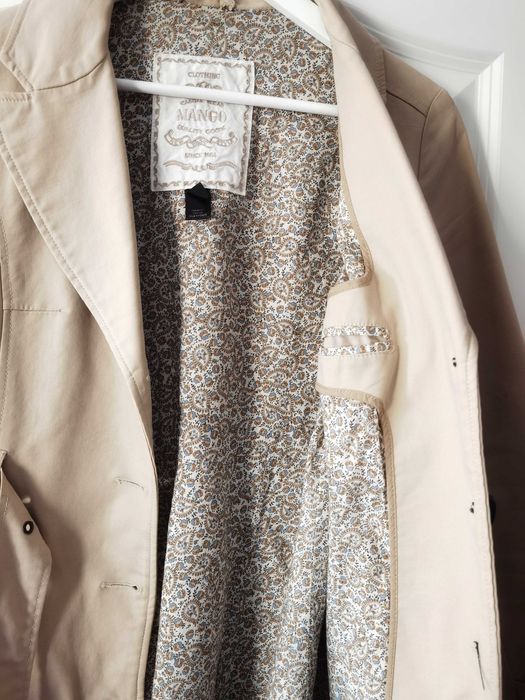 Mango, trench maro, clasic, marimea 36/S, stofa calitativa