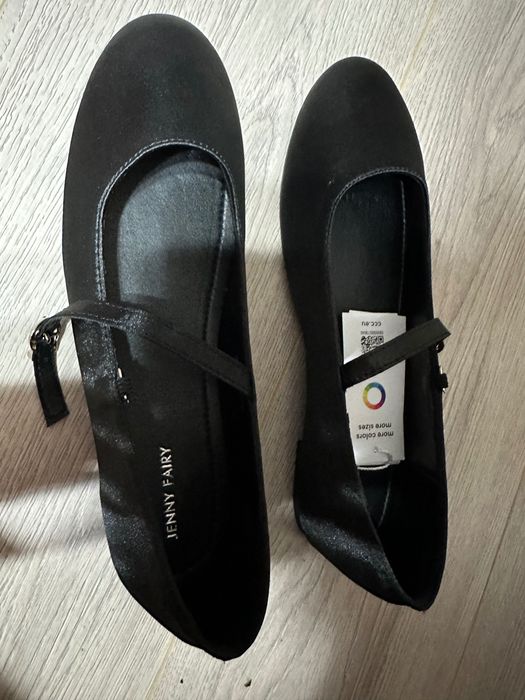 Balerini satin negru