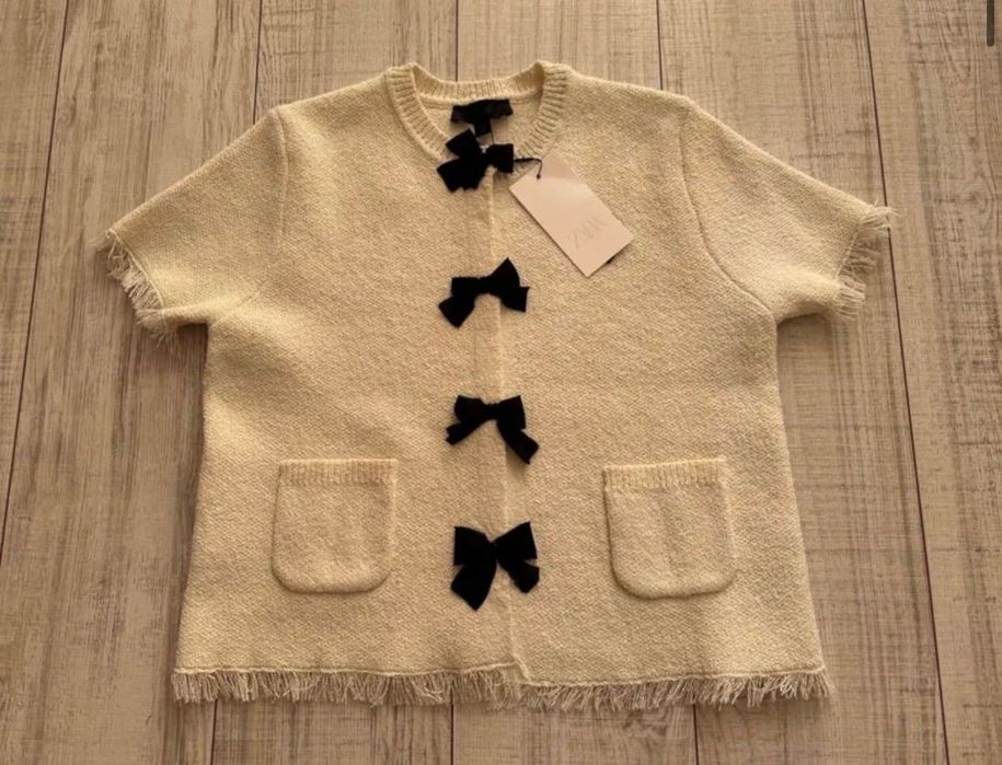 Стилна жилетка ZARA панделки