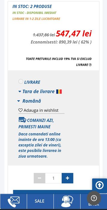 Baterie spălător (Grohe) cu monocomandă 1/2", model Get 32891 (000)