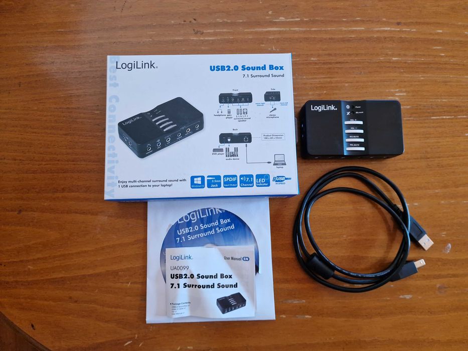 Placa de sunet externa Logilink Sound Box UA0099, interfata USB, 7.1 canale