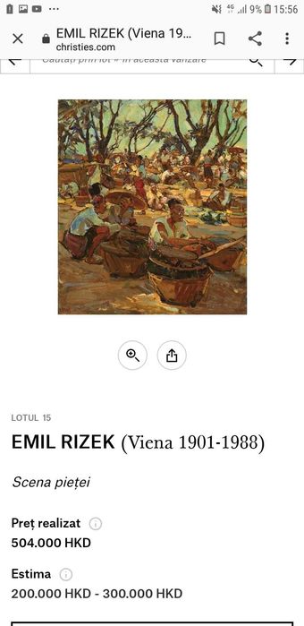 Emil Rizek, tablou ulei pe panza, 40 x 50 cm, semnt, 1925-28, Austria