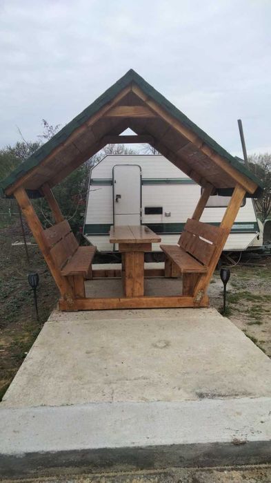 Foișor pergola gradina lemn masiv vopsit cu oskar,urgen