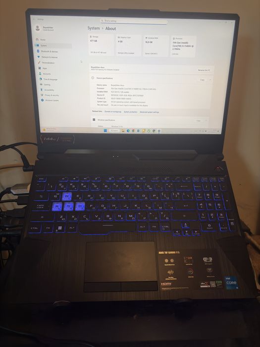 ASUS TUF F15 Gaming  i5 11th gen Nvidia