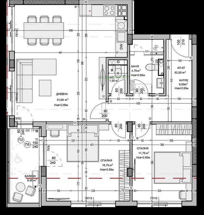 Продава се Тристаен апартамент в Пловдив, Остромила - 107 кв.м за 1200 €/кв.м - Снимка #1