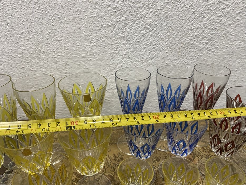 Немски кристални чаши цветно стъкло