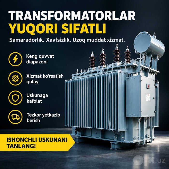 Transformator 63–10000 kVA |GKTP|KTPS|Montaj| BEPUL YETKAZIB BERISH