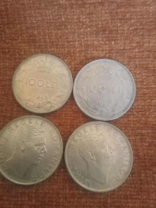 De vânzare 4 monede de 100 lei regele Mihai