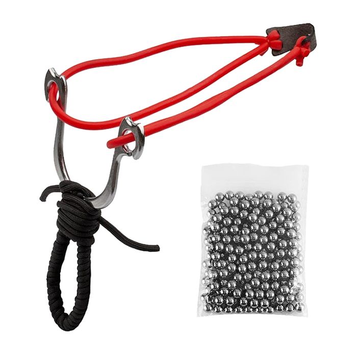 Set prastie metalica IdeallStore®, Sling King, 15 cm si 200 bile metal