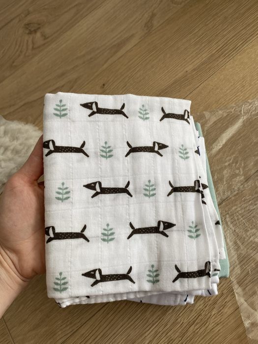 Set 4 museline din bumbac organic , Fresk