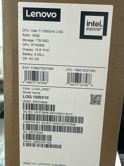 Lenovo LOQ gaming i7 5060 nvidia •Matei Amanet Crangasi •