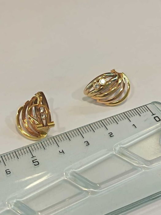 (AG41) Cercei aur, 18k b8177 Certificat de garantie
