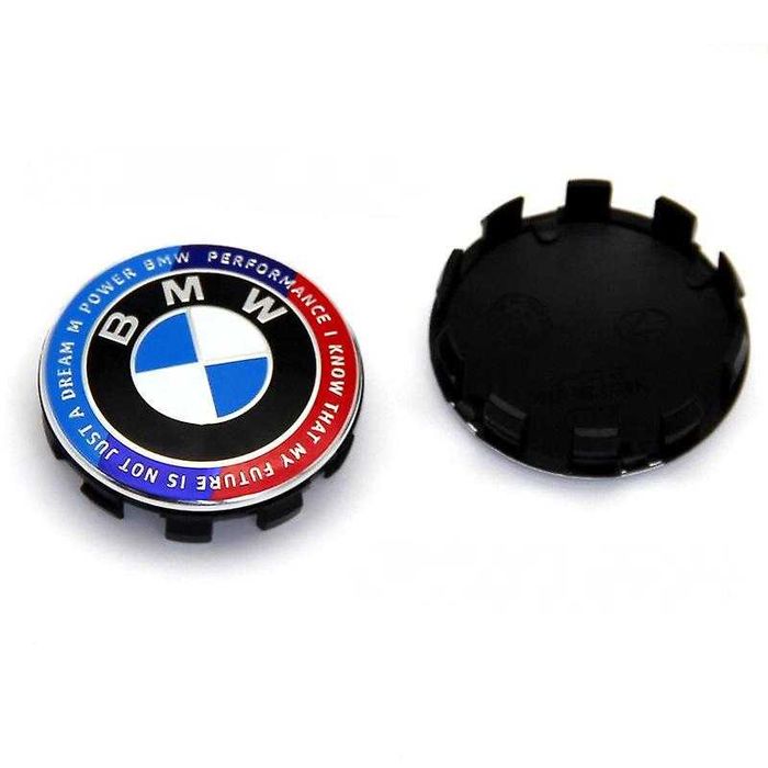 Set 4 Capace Roti BMW 56mm / 68mm Editie 50 De Ani Embleme Jante Sigle