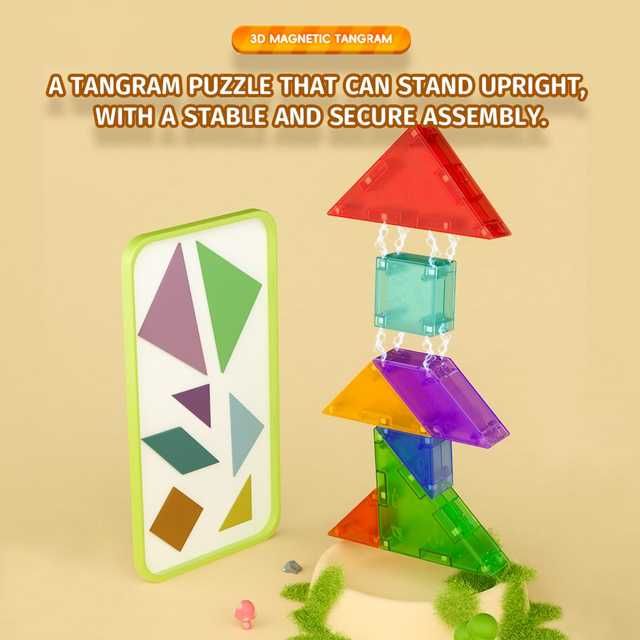 Joc Tangram Magnetic cu cutie de depozitare