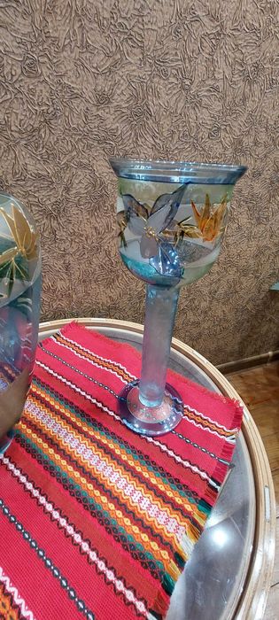 Комплект ръчно рисувани вази