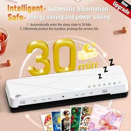 Ламинатор A3 A4 A5 A6 с 6 режима на ламиниране, ABS и автоматично изкл