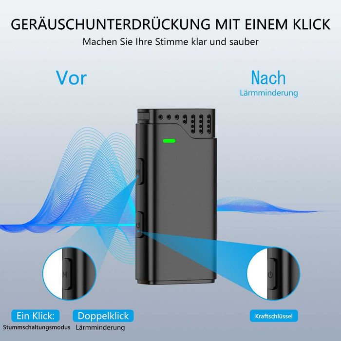 Microfoane Lavalieră 2în1 cu Reducere Zgomot, Compatible iPhon/Android