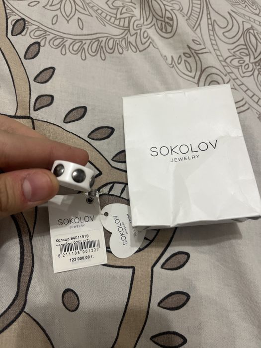 Кольцо серебро от соколов,с биркой