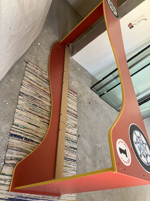 Pat copii masina curse 220*90 cm inaltile 25-40cm