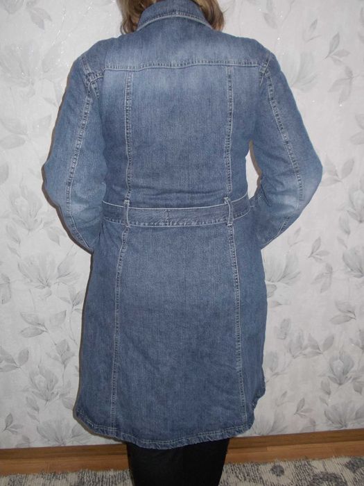 Утепленный джинсовый плащ, размер 48 (L)