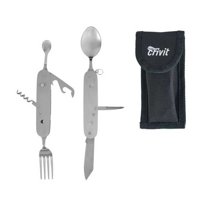 BRICEAG cu TACAMURI din INOX, multifuncțional, cu husa, nou Germania